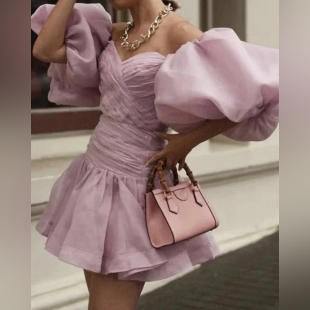 Elegant Pink Off-Shoulder Wedding Dress